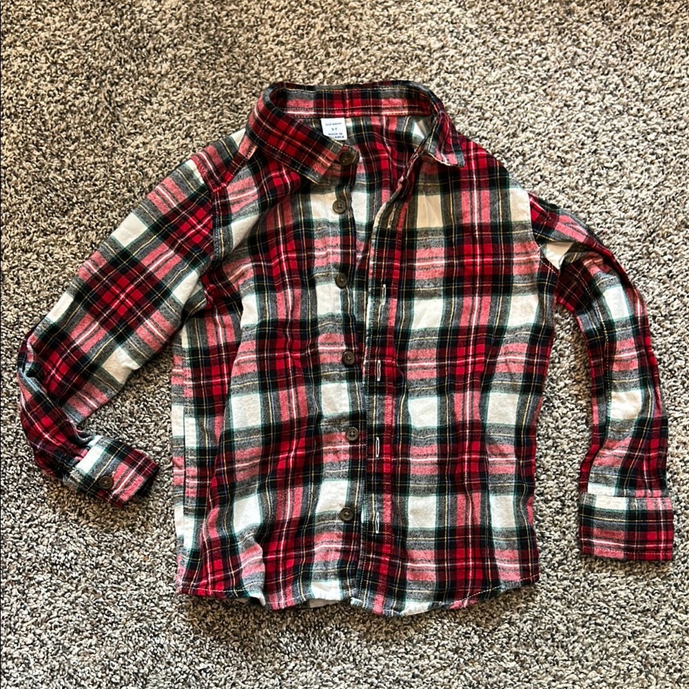 Old Navy Plaid Kids Shirt - Red, Black, White